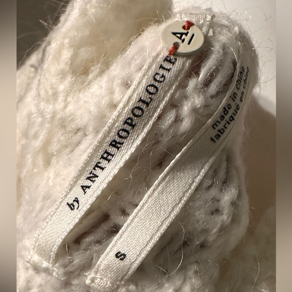 Anthropologie Bia Mock Neck Ivory Alpaca Blend Knit Pullover Sweater Sz small - Picture 4 of 4